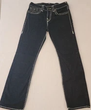 True Religion Jeans Ricky Relaxed Straight Super Thick Stitch Flap Pocket 30