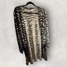 Lularoe Caroline Cardigan Sweater 2XL Black And Grey Animal Pattern NWT