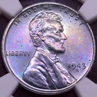 New ListingNCG MS-64! 1943-D LINCOLN STEEL CENT LOVELY VIOLET TONING!