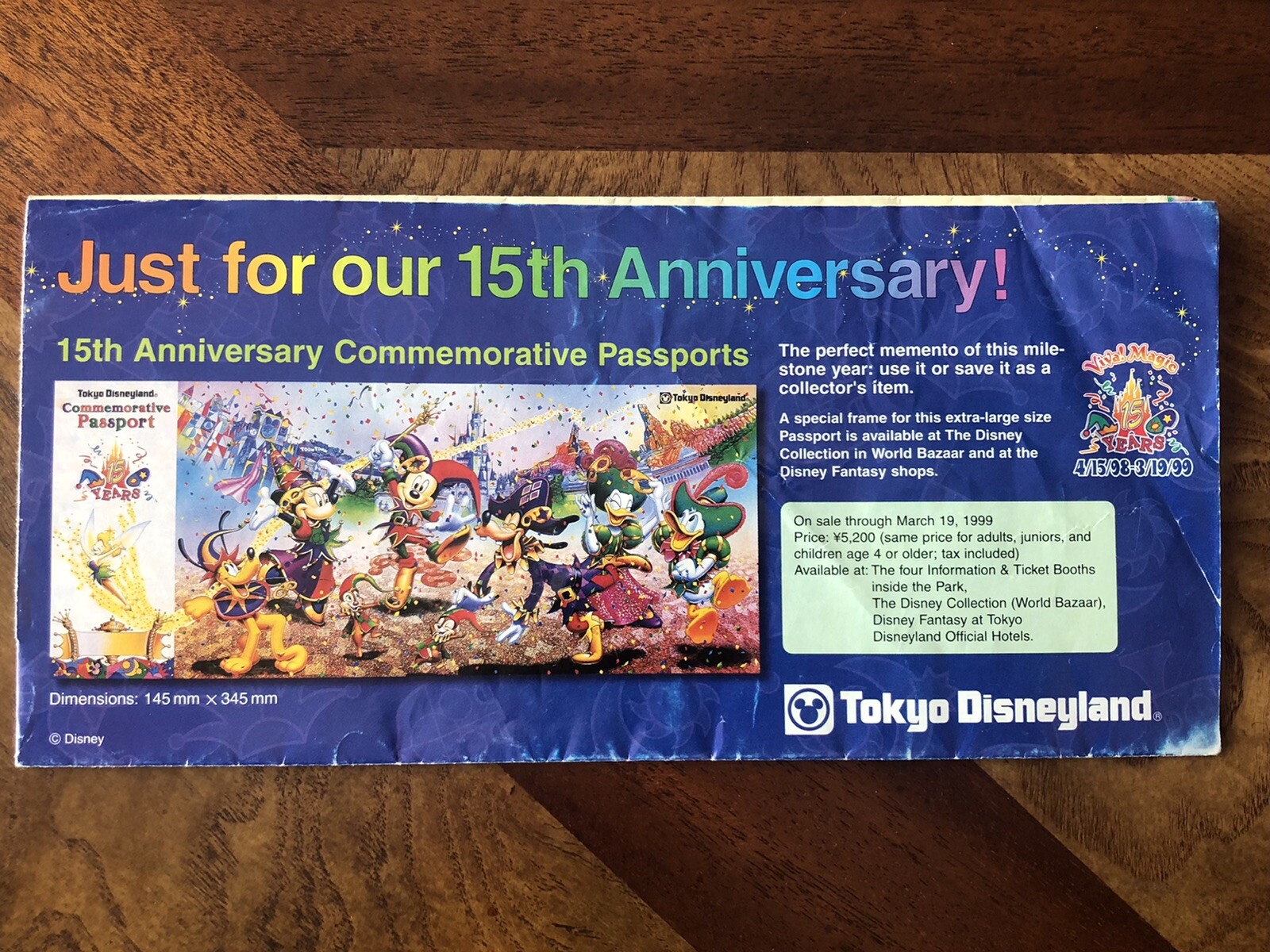 Tokyo Disneyland 15YEARS Passport