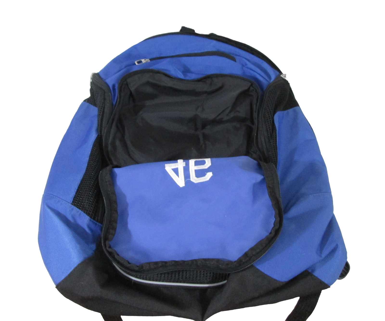 Nike Backpack Bag 46 Swoosh RN 56323 Multi Pocket Blue Black White eBay