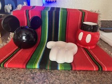 Rare Mickey Mouse Body parts Bathroom SET Toothbrush Holder Soap Dish Ceramic