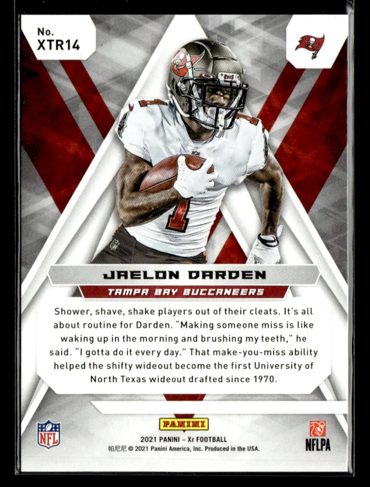 Jaelon Darden 2021 Panini XR #XTR14 Xtreme Rookies Red /149 Tampa Bay Buccaneers - Image 2 of 2