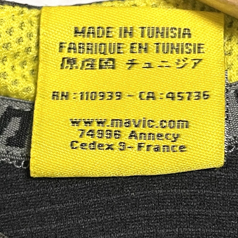 Mavic Mens Size ExtraSmall Cycling Jersey Grey and Yellow Loose Fit Short Sleeve - Image 4 of 4
