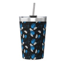 Carolina Panthers 12OZ Thermos with Conical Straw Stainless Steel Travel Cup