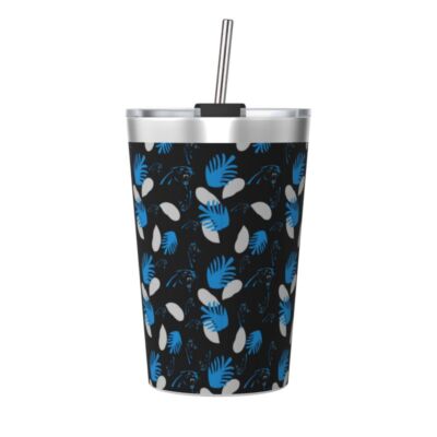 Carolina Panthers 12OZ Thermos with Conical Straw Stainless Steel Travel Cup