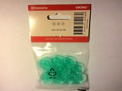 10 Green GENUINE Bobbins Viking Husqvarna Sewing Machine For 5-6-7 - 413-1825-45