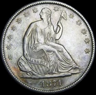 1871-S Seated Liberty Half Dollar  ---- Gem BU+ Coin  ---- #821K