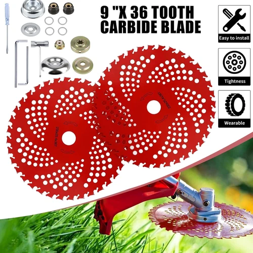2/4 Stck. 9 Zoll x 36 Zähne hartmetallbestücktes Klingenset für Freischneider Trimmer Unkrautfresser - Bild 2 von 18