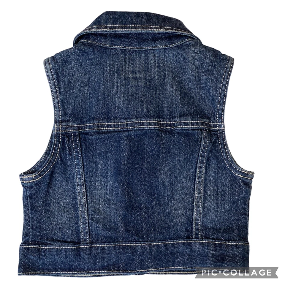 Cherokee Girl's XS 4-5 Blue Jean Denim Vest - Image 2 of 4