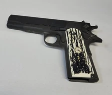1911 Gun Grips Acrylic "Faux" Mammoth Bark full-size with Gold Colt Medallions