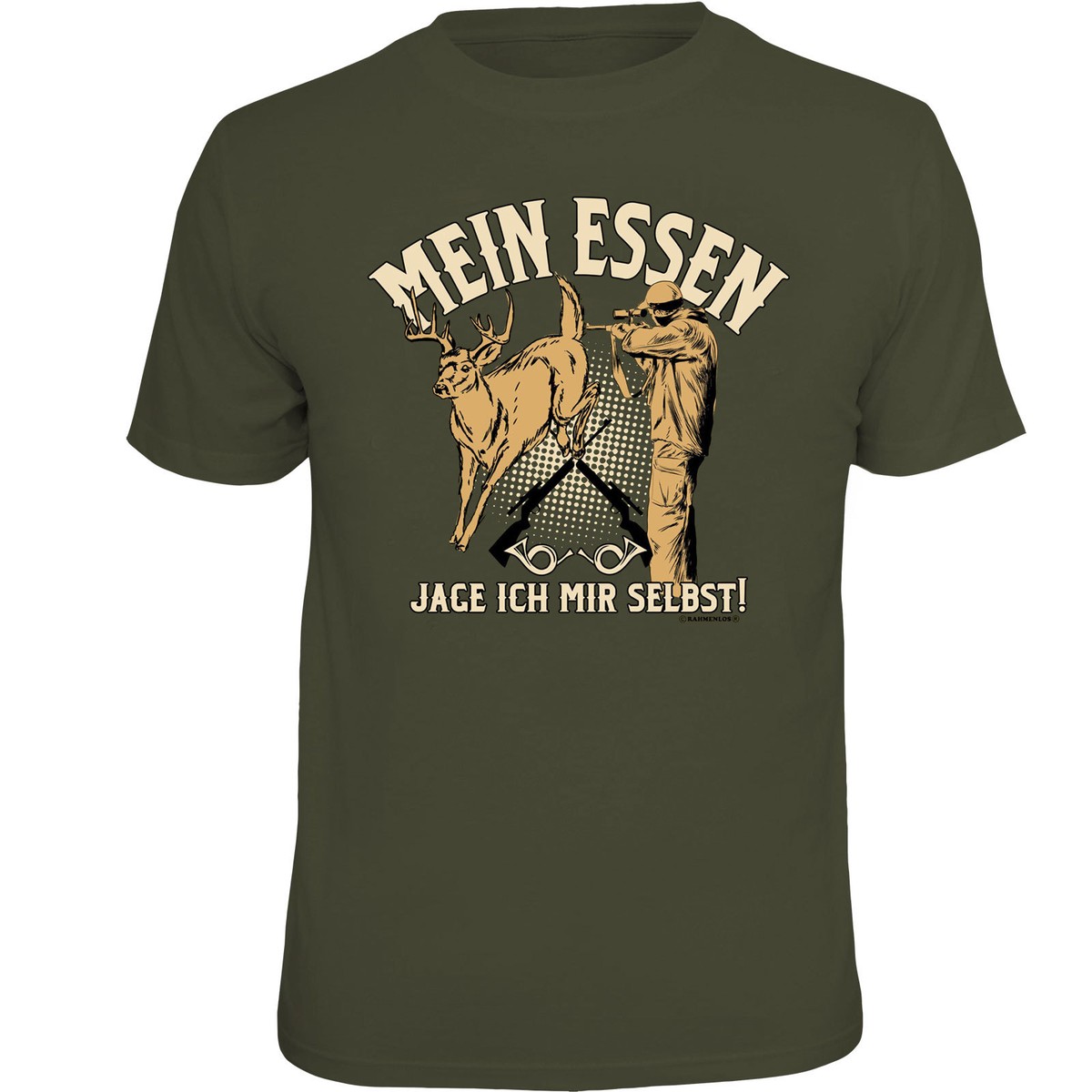 Herren T-Shirt Übergrößen 3XL Bis 8XL Wildschwein Motiv "Echte Männer Jagen Ihr Essen" - 100% Baumwolle, 180 G/m², Marke Promodoro
