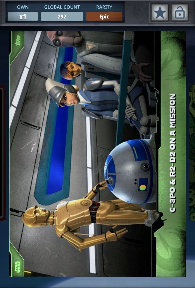 DIGITAL Star Wars Card Trader Rebels Box Set EPIC Green C-3PO & R2-D2 - Image 2 of 4