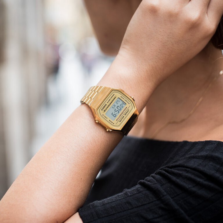 Casio A168WG-9W Orologio Unisex Vintage – Oro Giallo, Display Digitale, Acciaio Inox - 6
