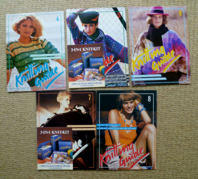 5 Vintage Mid 1980s Marshall Cavendish Knitting Guide Magazine No. 4,5,6,7,8