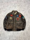 RARE Vintage Avirex Leather Jacket Type G-1 Top Gun Patches Size XL