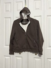 LL Bean Hoodie Boys Youth L Reg Fleece Lined Full Zip Brown