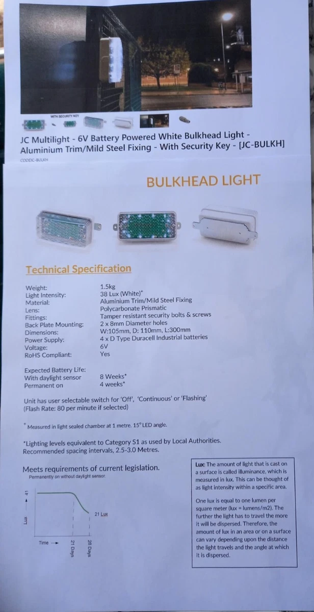 Battery 2024 bulkhead light