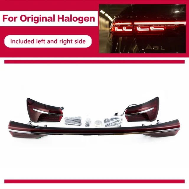 LED Through Tail Lamp Dynamic Turn Signal Assembly For Audi A6 S6