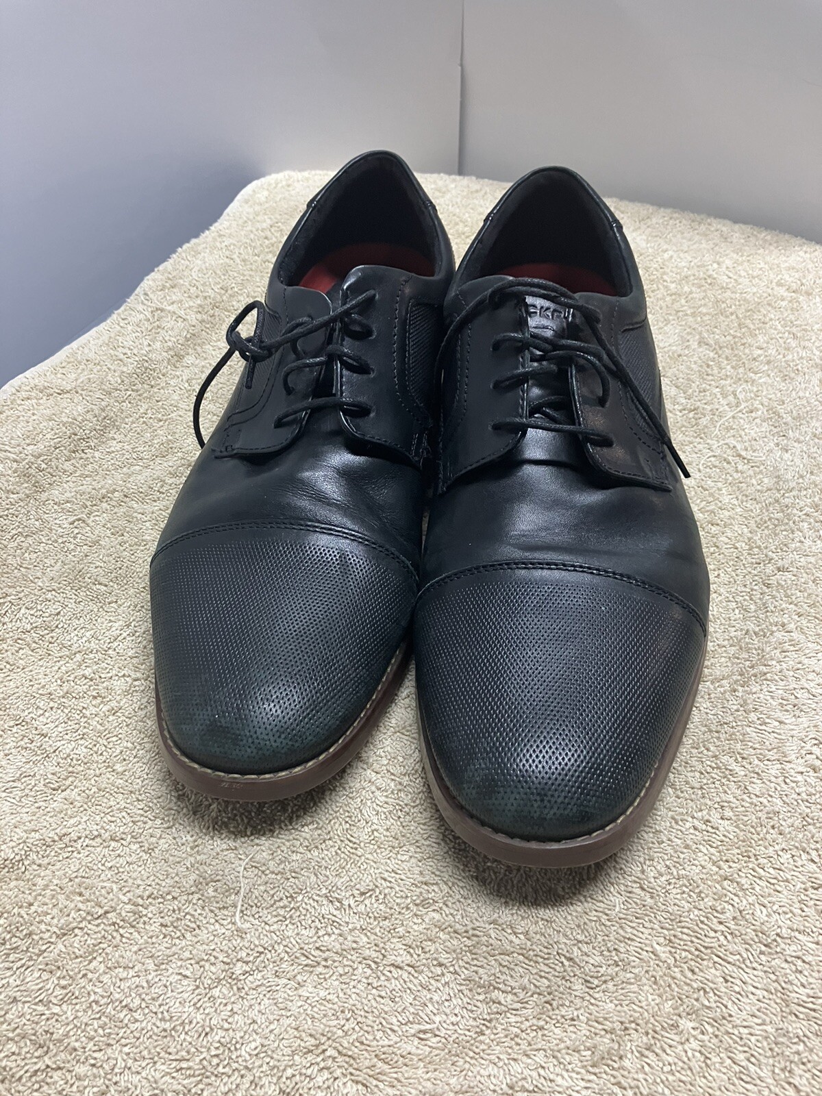 Rockport Size 12 Mens Shoes Trutech Black Leather Oxford Lace Up eBay