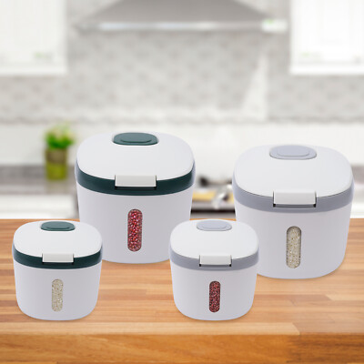 Japanese-Style Rice Storage Container with Airtight Seal, Measuring Cup