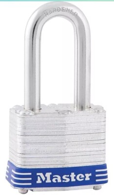 Master Lock 3DLF Long Shackle Padlock, w/ 1-1/2 Inch. Shackle Steel