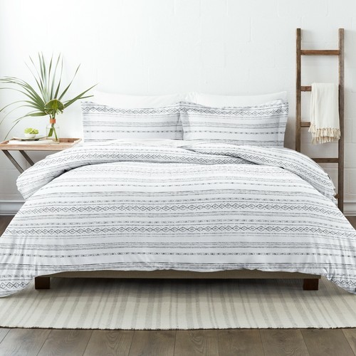 Reversible Pattern 3PC Duvet Cover Soft Easy Care with Shams by Kaycie Gray - Picture 22 of 84