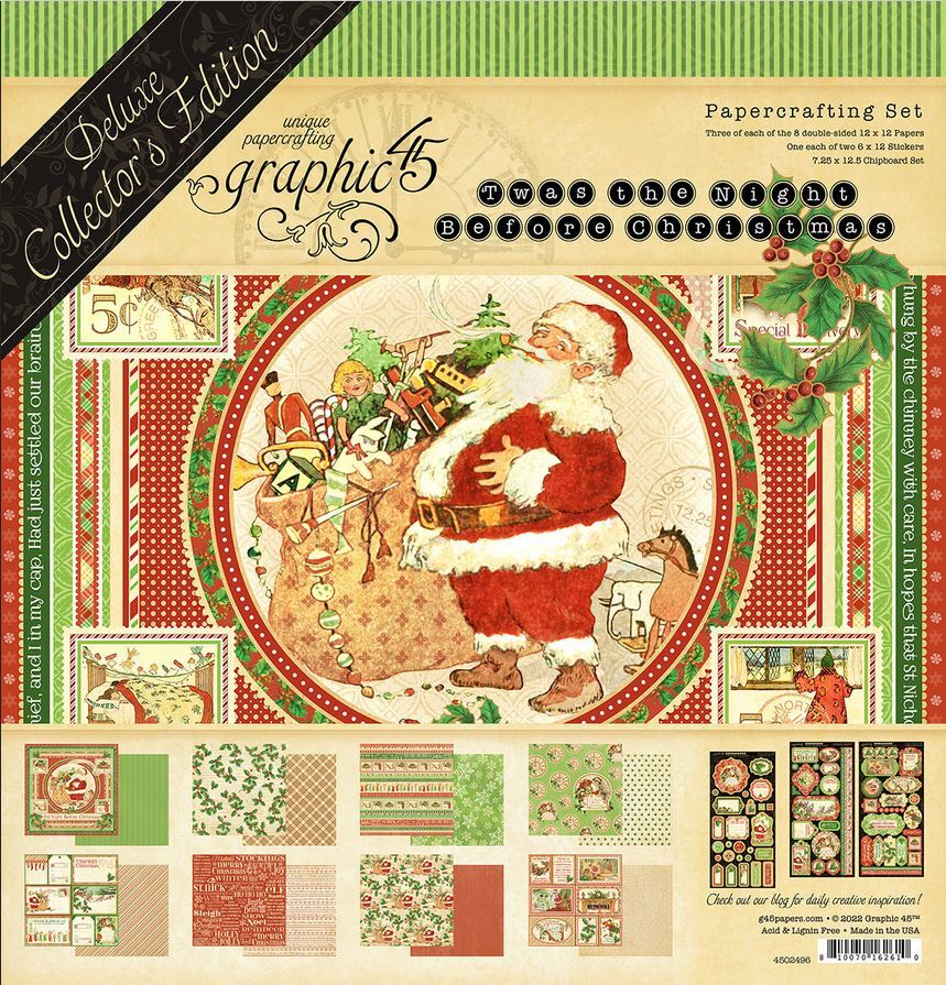 Graphic 45 12"" x 12""  Deluxe Collector's Ed Twas The Night Before Xmas