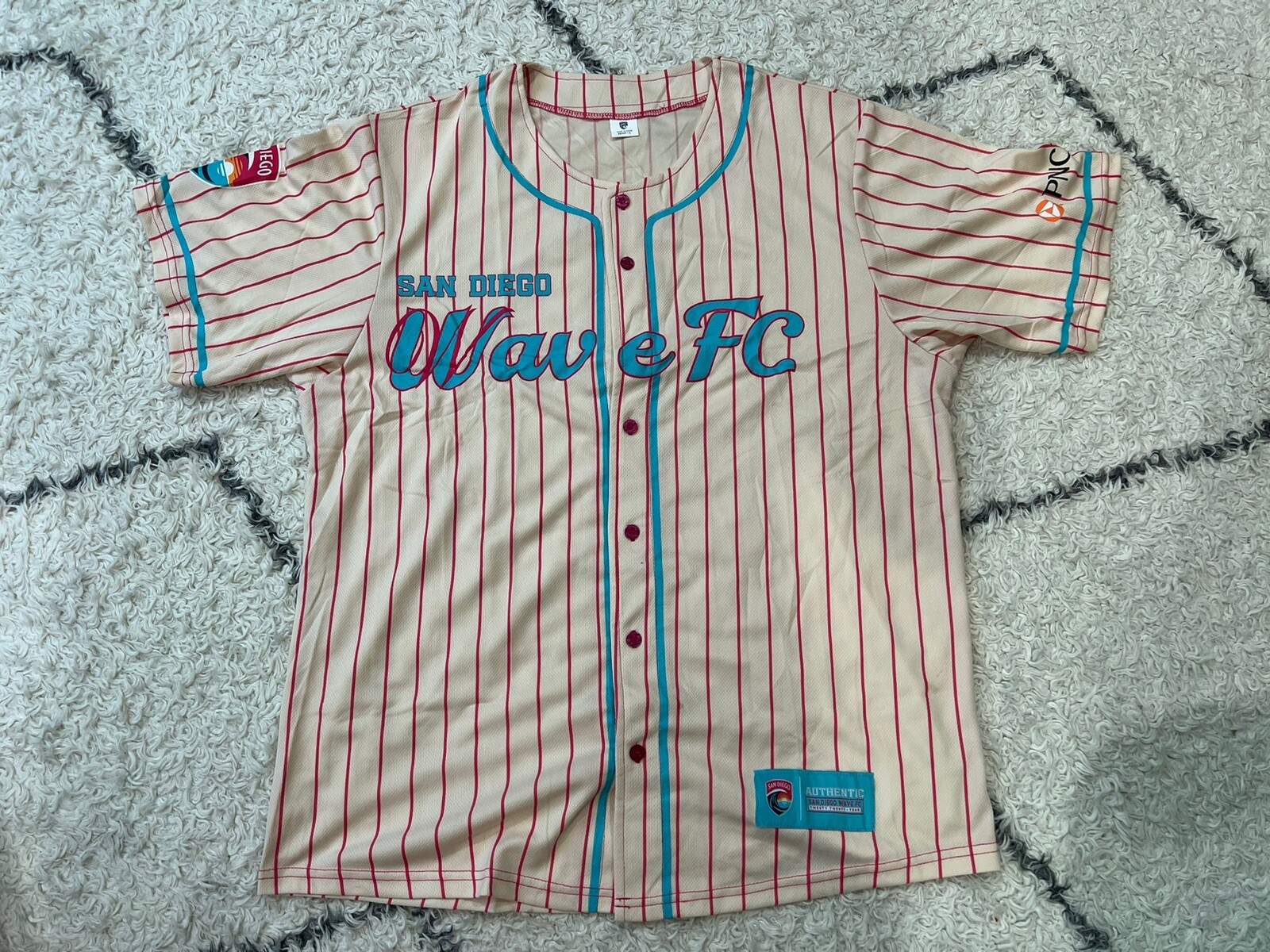 San Diego Wave Baseball Jersey Shirt Alex Morgan Naomi Girma Adult Large NEW