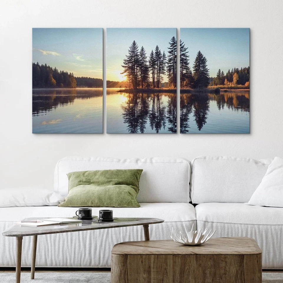 Wall26 холст настенное искусство | восход безмятежность на сосновом озере | холст печать домашнего декора - Изображение 4 из 4