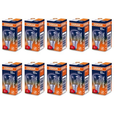 10 x Osram Glühbirne Röhre Special 15W E14 klar T26 Kühlschrank Nähmaschine