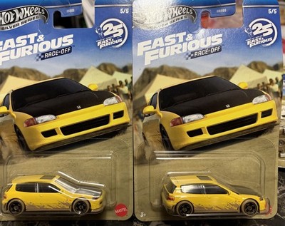 Lot of (2) 2026 HW Fast & Furious Silver Series RACE-OFF HONDA CIVIC EG