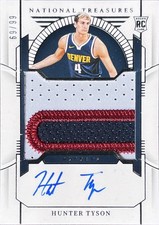 National Treasures Basketball 23-24 Hunter Tyson True Rpa /99 Sick Nuggets Patch