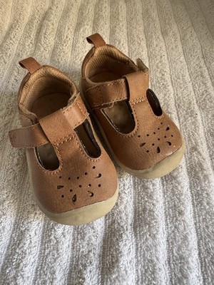 Stride Rite FEYSON Brown Mary Jane Baby Shoes Hook & Loop US Size 3W