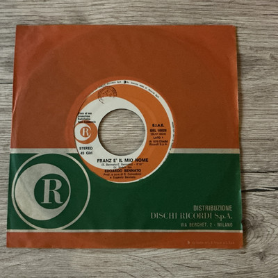 EDOARDO BENNATO. FRANZ E IL MIO NAME - VIVA LA GUERRA 45Rpm Promo Italy 1976