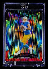 Justin Herbert RARE BLACK & RED SHOCK PRIZM CARD Los Angeles Chargers