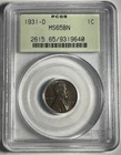 1931-D LINCOLN WHEAT CENT GRADED PCGS MS65BN OGH OLD HOLDER