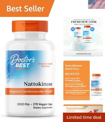 Nattokinase, Non-GMO, , Gluten Free, 270 Veggie Caps