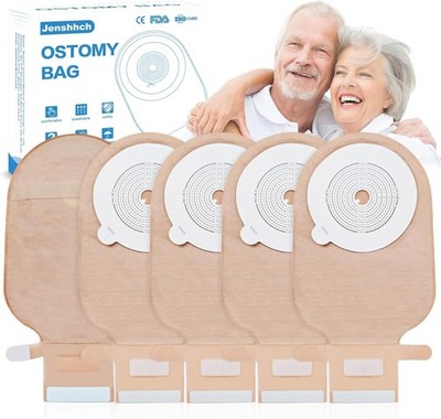 22 PCS Colostomy Bags with Closure, One Piece Drainable Ostomy Bag, Disposable C