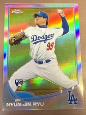 Hyun-Jin Ryu Rookie 2013 Topps Chrome - #25 Baseball Card Refractor (RC). rookie card picture