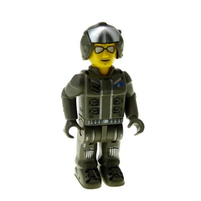 1x Lego Figur 4 Juniors Jack Stone Mann Res-Q Pilot grau 4620 4617 js014
