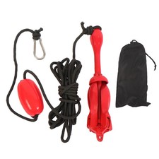 New 5.5 LB Complete Portable Kayak Folding Anchor Kit with 26.2 ft Rope and Buoy