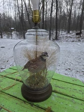 Vintage Ducks Unlimited 1993 Special Edition Quail Lamp Taxidermy