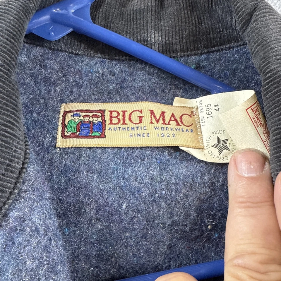 Abrigo de Colección Big Mac Denim Granero Tareas Para Hombre 44 Azul Forrado Utilitario Foto 4 de 4