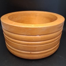 Artisan Hand Made Turned Wood Bowl: Rustic Decorative Organization