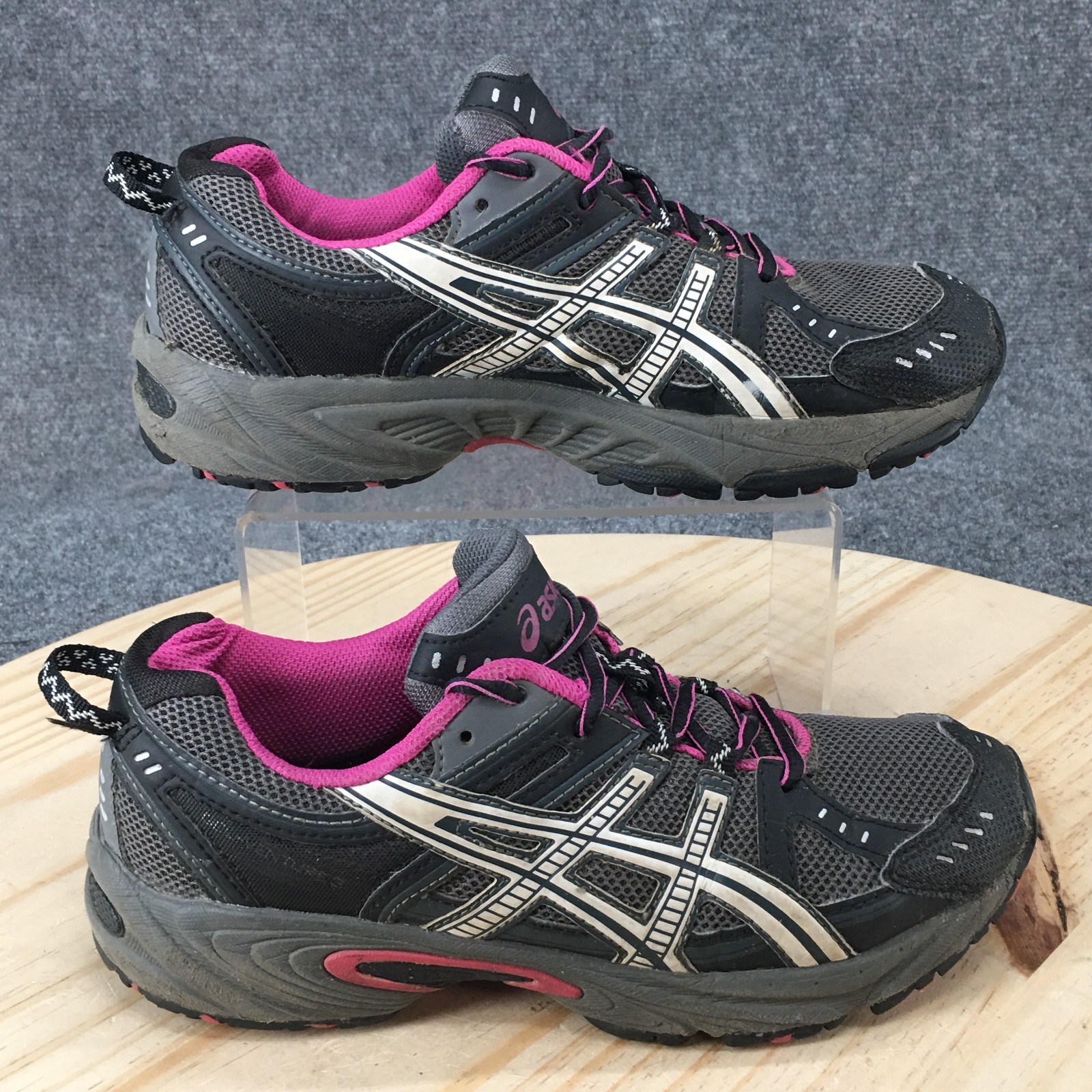 Asics Shoes Womens 8.5 Gray Running Trail Athletic Performance Outdoor Grip