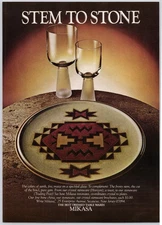 Mikasa Magazine Print Advertisement 1978 Stoneware Crystal Stemware Art