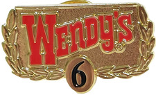 Wendys Restaurant 6 Years of Service Lapel Pi...