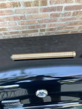 VINTAGE 12” BRASS HEXAGON LEAF STAMPED DESIGN GLASS MARBLE KALEIDOSCOPE