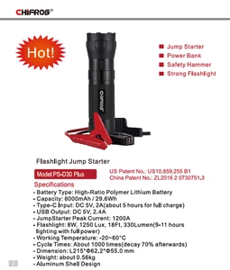 Car Jump Starter Portable Power Bank 8000mAh 1200A 12V Battery Booster Jump Box